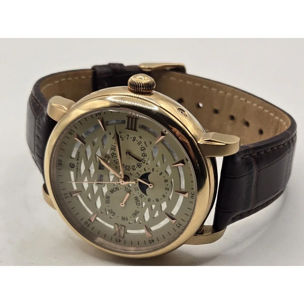 Constantin Weisz Rose Gold Tone Men's Multi-complication Automatic Watch. 46mm.